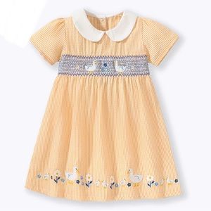 Girls Yellow Smocked Dress